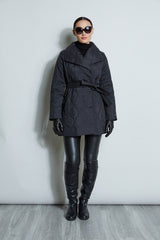 Tahari Lightweight Quilted Wrap Puffer Coat