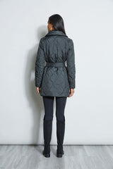 Tahari Lightweight Quilted Wrap Puffer Coat