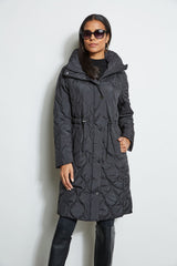 Tahari Lightweight Quilted Cinched Puffer Coat