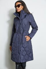 Tahari Lightweight Quilted Cinched Puffer Coat