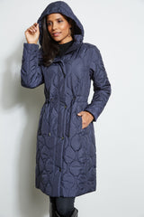 Tahari Lightweight Quilted Cinched Puffer Coat