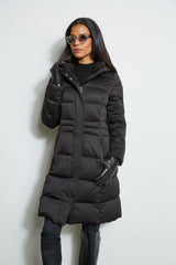 Tahari Stitched Hooded Puffer Coat