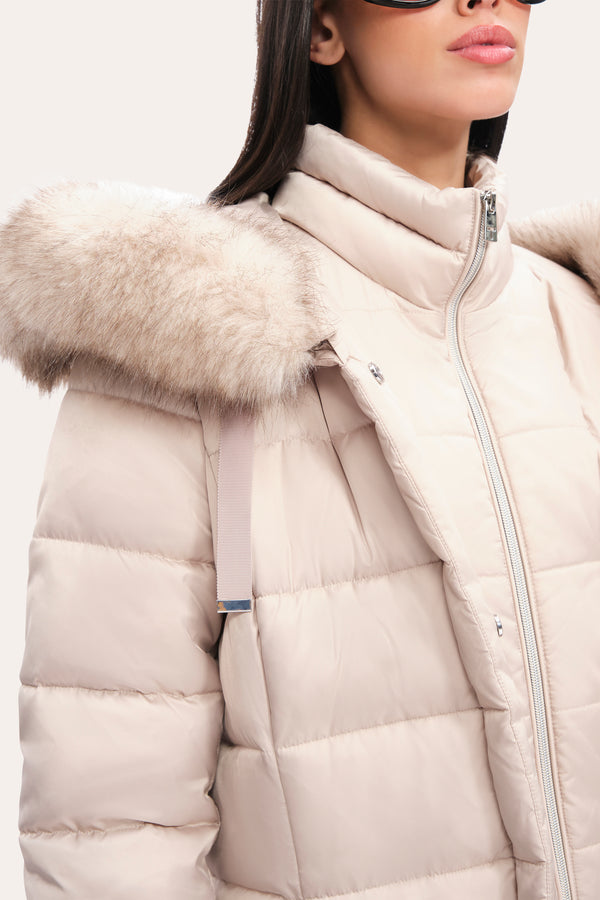 Tahari Long Puffer Coat