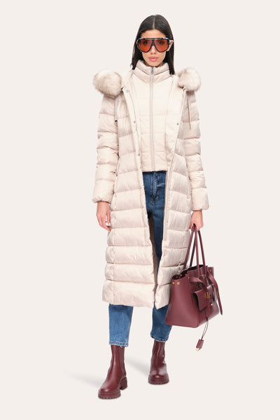 Tahari Long Puffer Coat Image 4