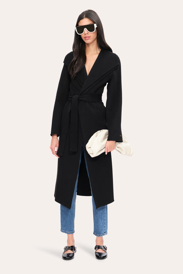 Tahari Long Wool Wrap Coat