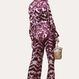 Lila Ikat Silk Button Down
