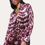 Lila Ikat Silk Button Down