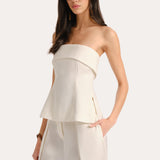 Linda Linen Foldover Top