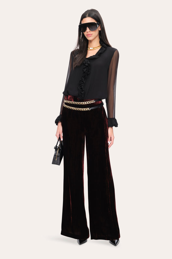 Ruffle Silk Shirt