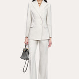 Solenne Double Breasted Linen Blazer