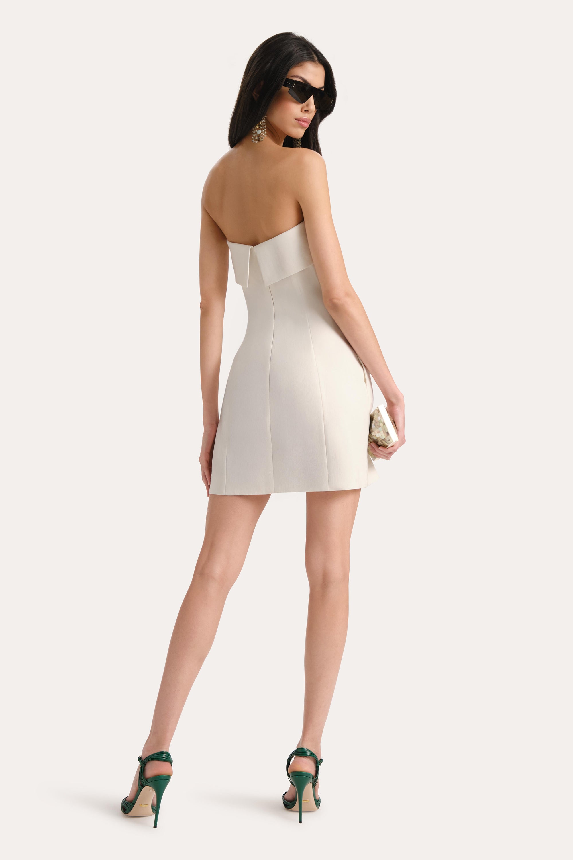 Lauren Linen Fold over Mini Dress