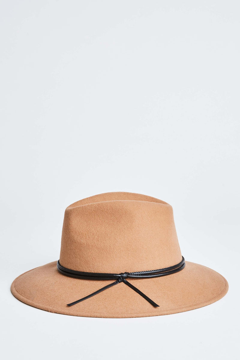 Wool Wide Brim Leather Trim Fedora Hat – Elie Tahari