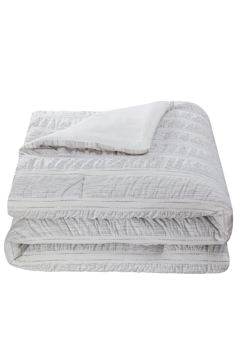 Monotone Stripe 3-Piece Comforter Set, Full/Queen