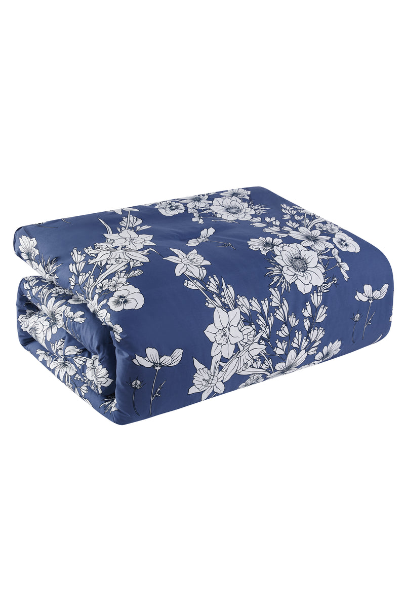 Tahari 3-Piece Stencil Floral Comforter Set, King