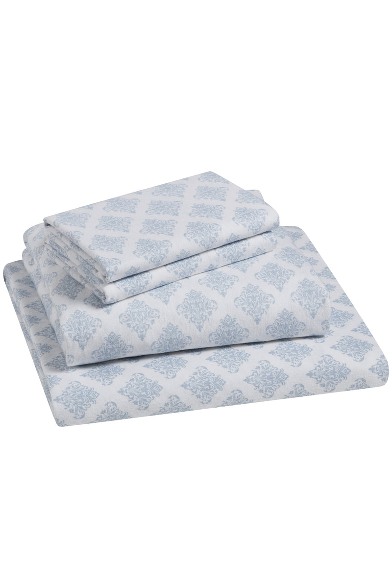 Tahari Medallion Cotton Flannel 4 Piece Sheet Set, Queen