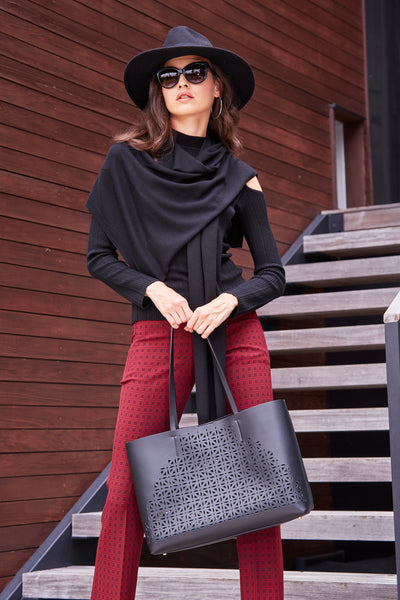 Cold Shoulder Mock Neck Sweater Image 2