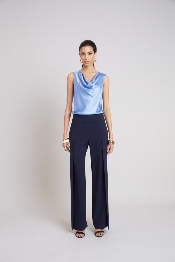 Silk Cowl Neck Top