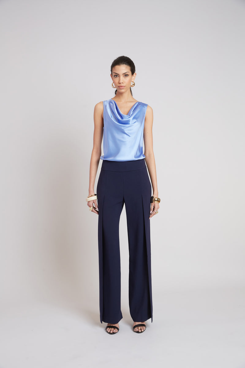 Silk Cowl Neck Top