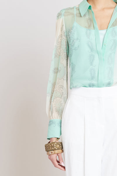 Silk Scarf Print Shirt Image 4