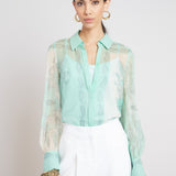 Silk Scarf Print Shirt