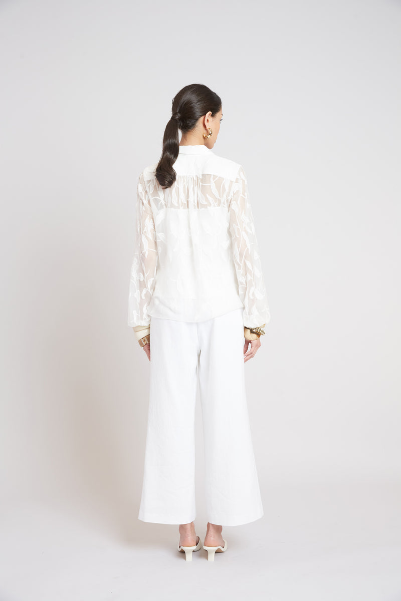 Embroidered Chiffon Shirt