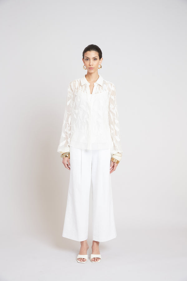 Embroidered Chiffon Shirt