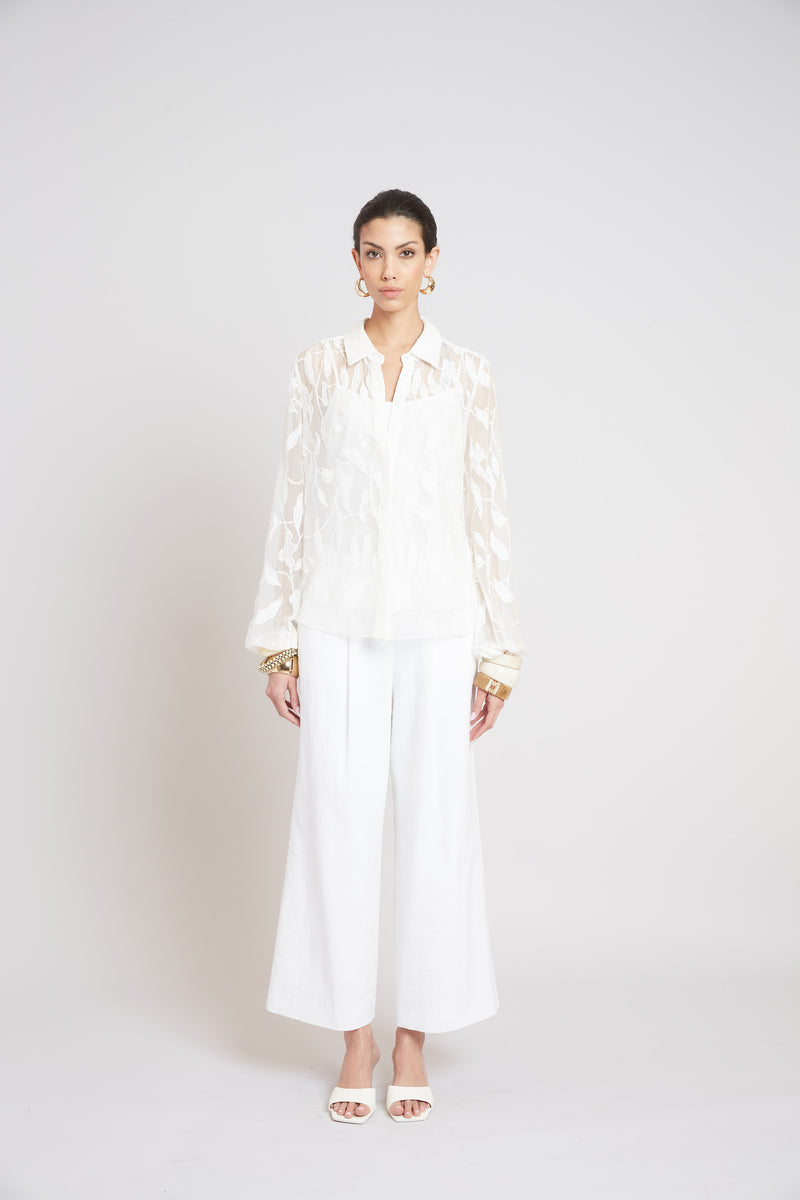 Embroidered Chiffon Shirt