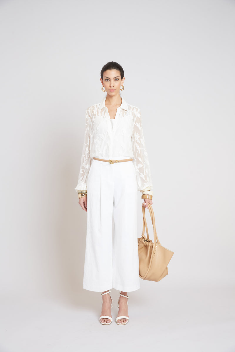 Embroidered Chiffon Shirt