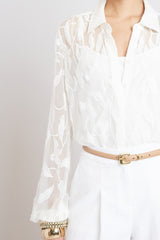 Embroidered Chiffon Shirt
