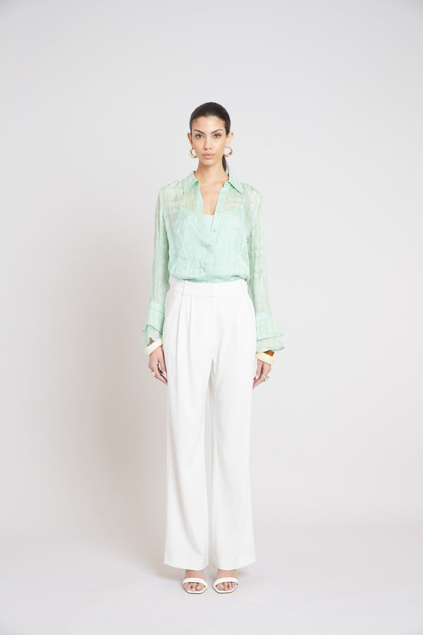 Silk Plaid Jacquard Shirt