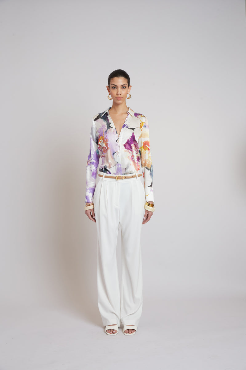 Silk Satin Bloom Shirt
