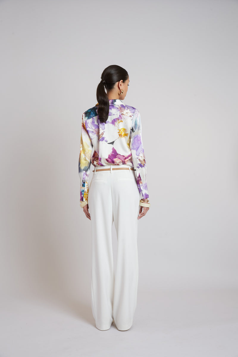 Silk Satin Bloom Shirt