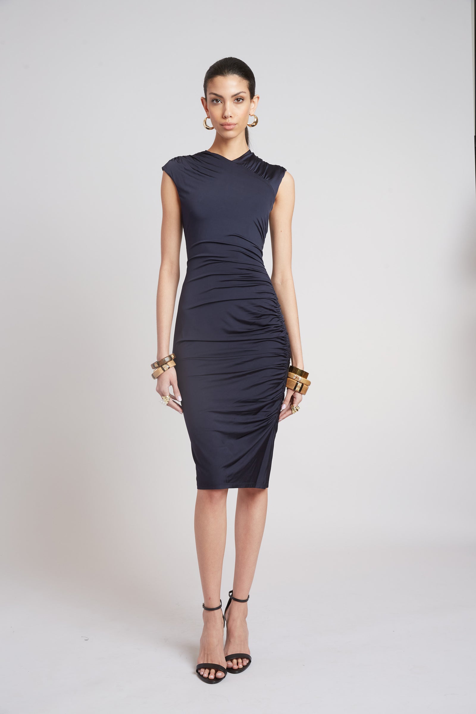 purple halter ruffle dress Halter Neck Ruffle Dress – Moon 45 main image 0