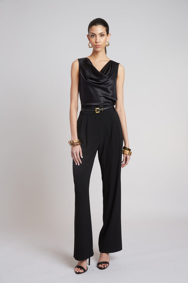 Silk Cowl Neck Top