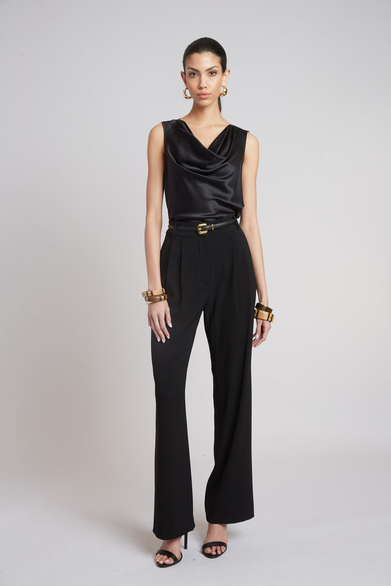 Silk Cowl Neck Top