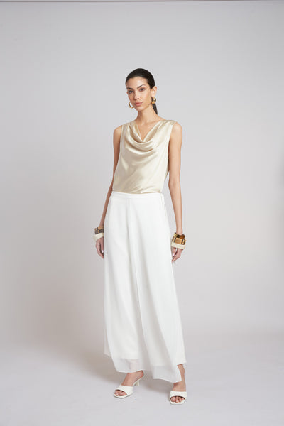 Silk Cowl Neck Top Image 3