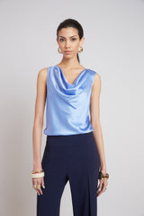 Silk Cowl Neck Top
