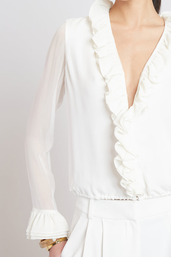 Ruffle Silk Shirt