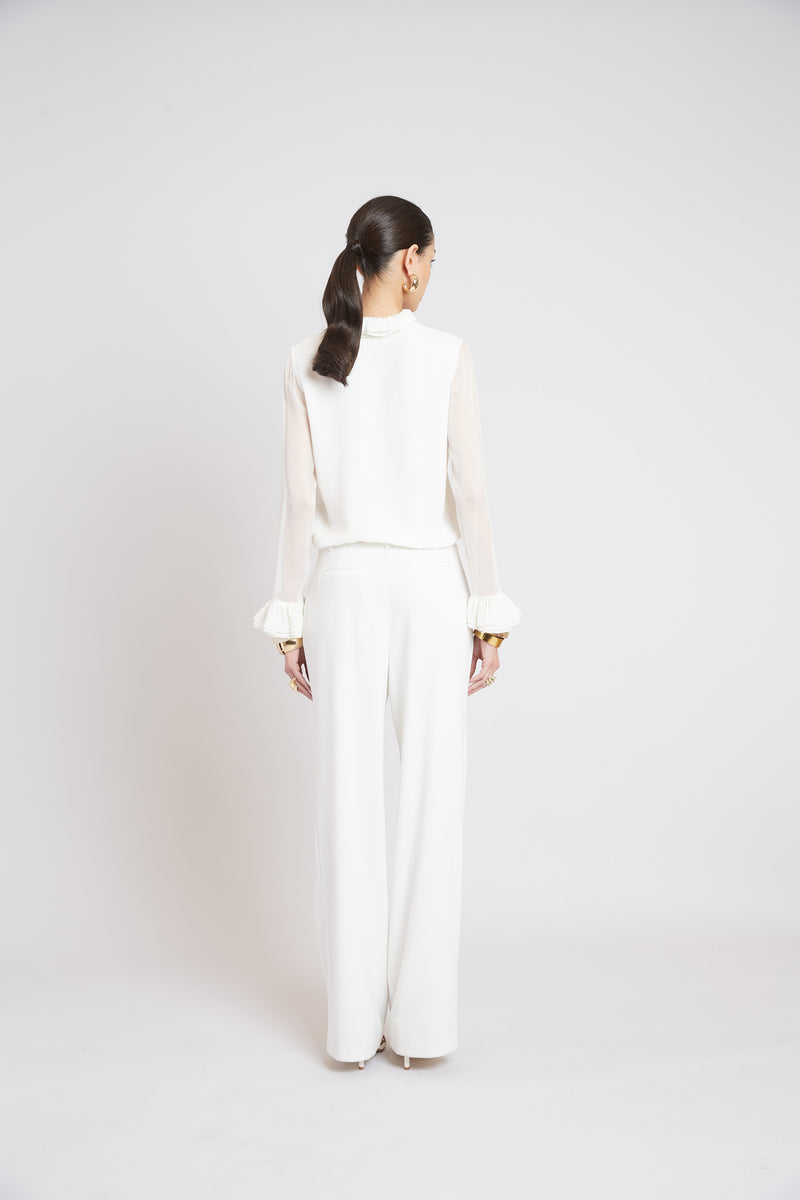 Ruffle Silk Shirt