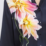 Silk Dahlia Button Down Shirt