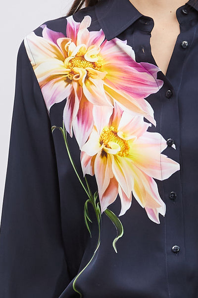 Silk Dahlia Button Down Shirt Image 7