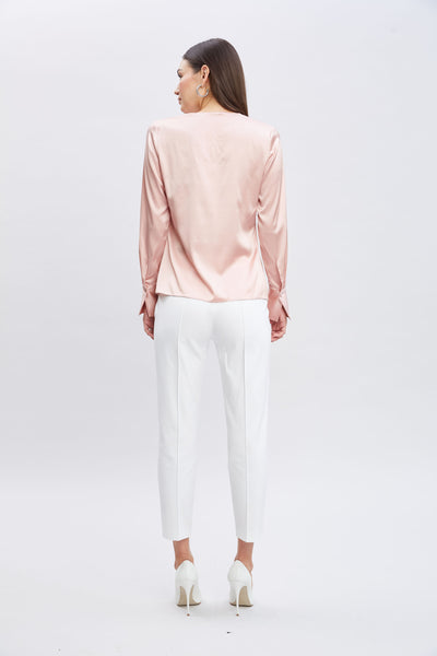 Silk Satin Ruffle Contour Shirt Image 5