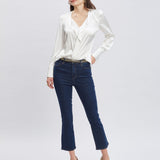Silk Satin Contour Ruffle Shirt