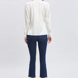 Silk Satin Contour Ruffle Shirt