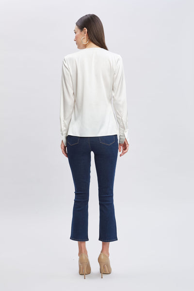 Silk Satin Contour Ruffle Shirt Image 5