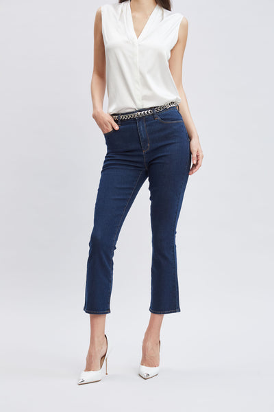 Micro Flare Cropped Jeans Image 4