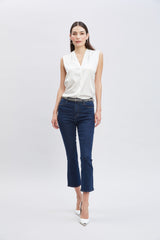 Micro Flare Cropped Jeans