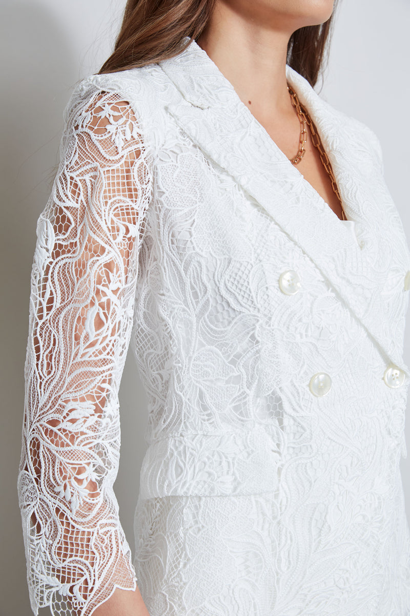 Double Breasted Lace Blazer