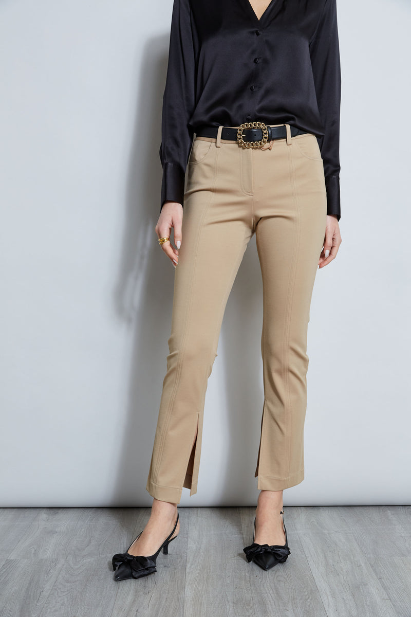 Inseam Slit Ponte Pant