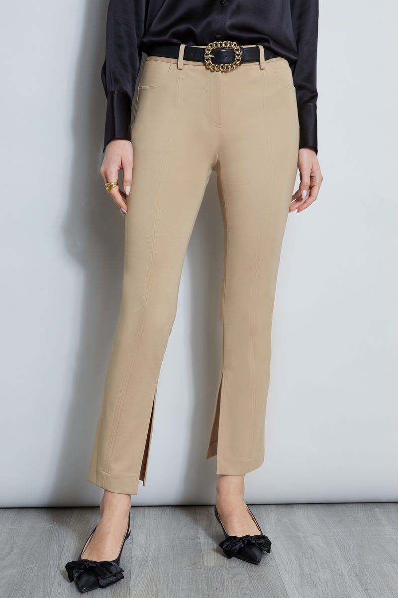 Inseam Slit Ponte Pant